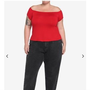 BNWT off shoulder red top Retro, Pin Up